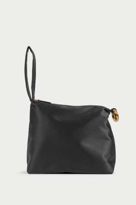 Isadora Satin clutch, Black