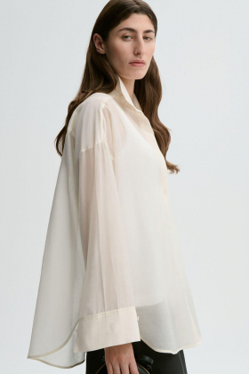 Derris silk organza shirt, Soft White