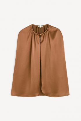 Dallias satin cape, Latte brown