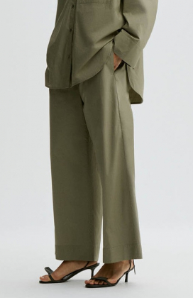 Mirabello organic cotton trousers, Deep lichen green