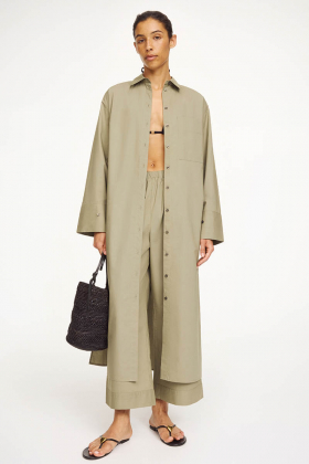 Perroti organic cotton maxi dress, Deep lichen green