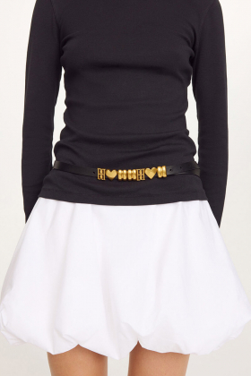 Ounlas Leather Belt, Black