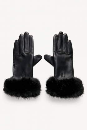Genna Leather Gloves, Black