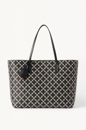 Abigail Tote Bag, Black & Cream