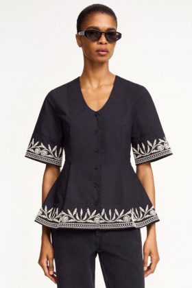 Merlina Organic Cotton Top, Black