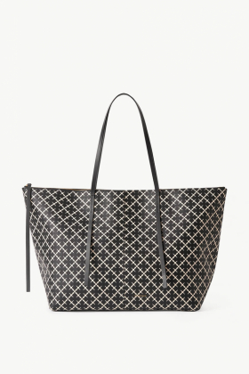 Luze Tote Bag, Black & Cream