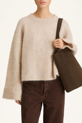 Niclas Short Sweater, Oyster