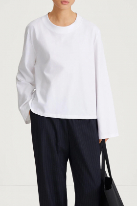 Joyce long sleeve top, White