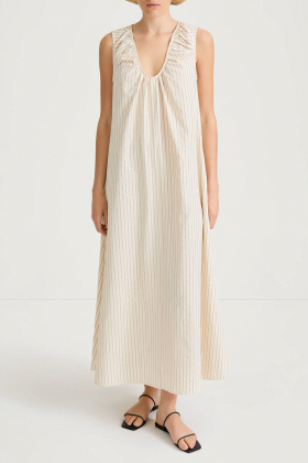Jaisie dress, Cream stripe