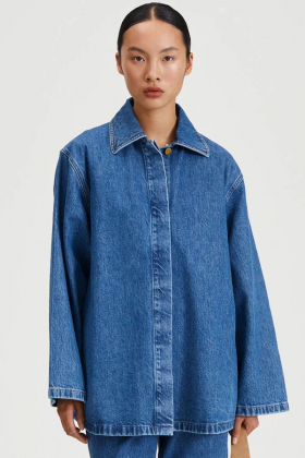 Karen Denim Jacket, Mid Blue
