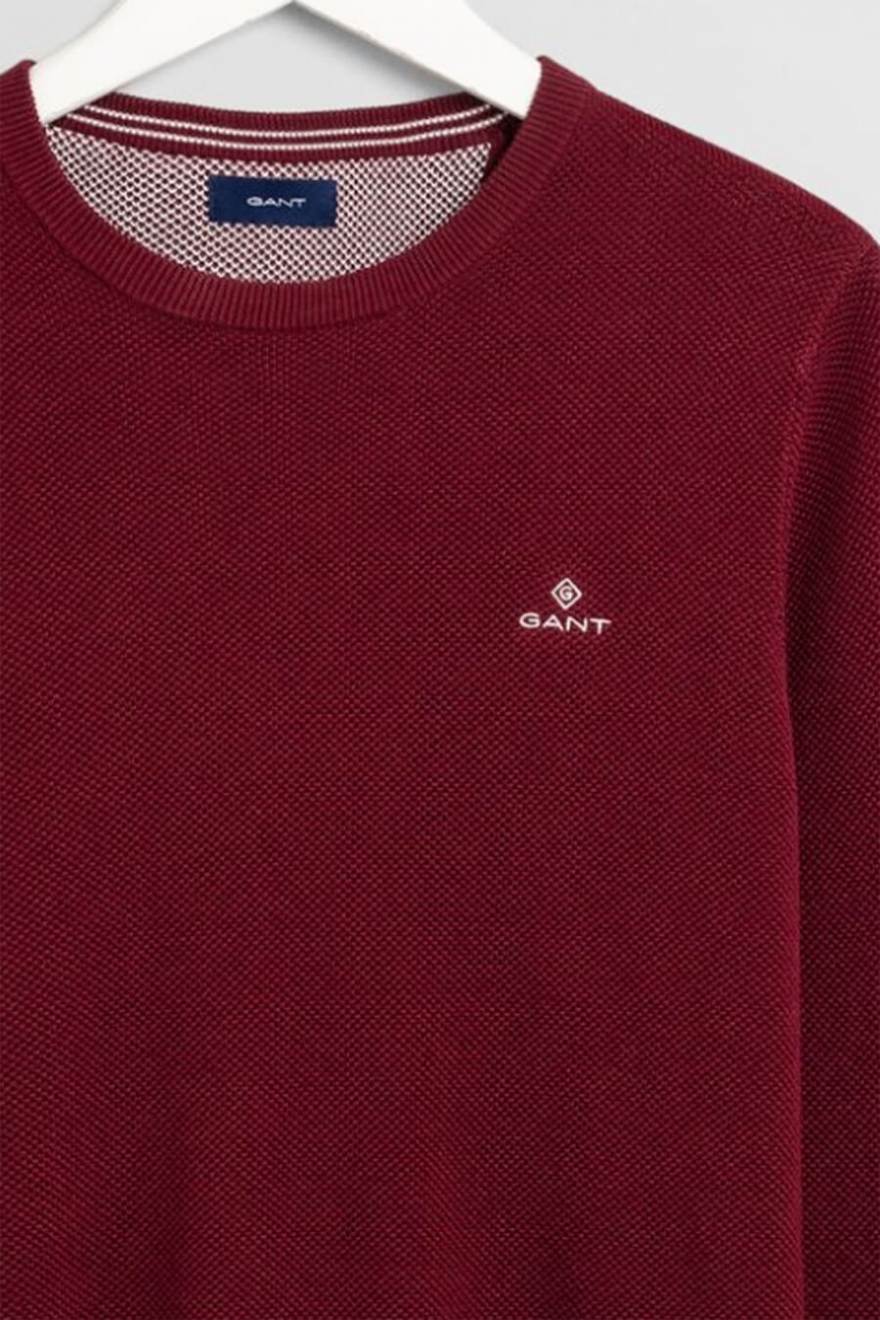 GANT HERR | Cotton Pique C neck, Port Red | Tröjor Herr | Eli GANT HERR | Cotton Pique C neck, Port Red | Tröjor Herr | Eli