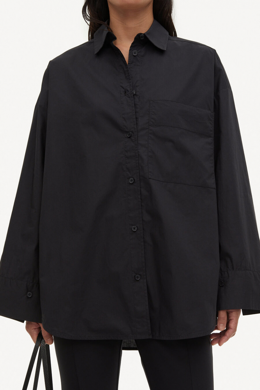 BY MALENE BIRGER Derris Organic Cotton Shirt Black Skjortor